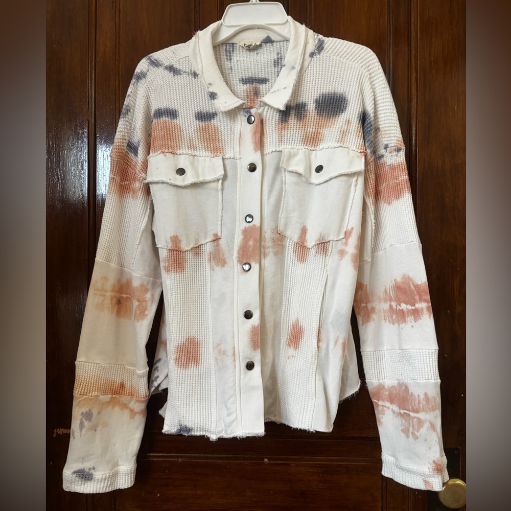 Pol Western Waffle Knit Patchwork Jacket - image 1